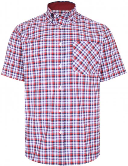 Kam Jeans 6214 Check Shirt Red - Hemden - Overhemden Grote Maten Heren
