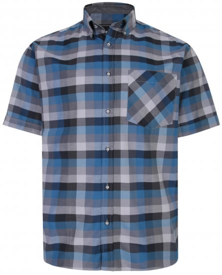 Kam Jeans 6222 Short sleeve Shirt Turquoise - Hemden - Overhemden Grote Maten Heren
