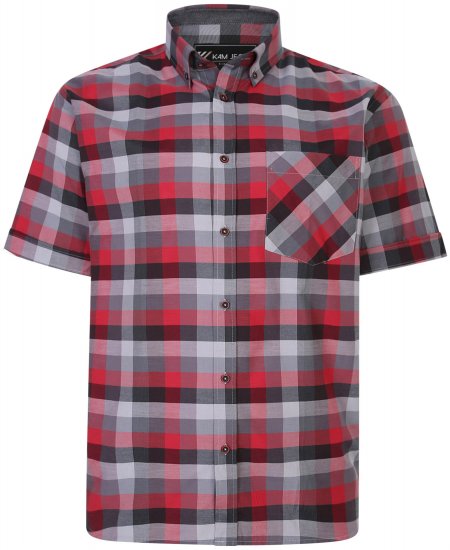 Kam Jeans 6222 Short sleeve Shirt Wine - Hemden - Overhemden Grote Maten Heren