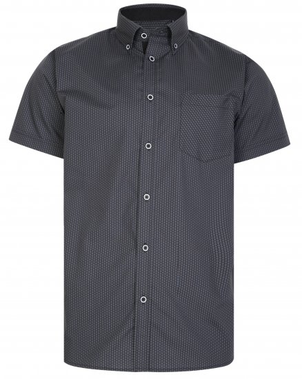 Kam Jeans 6226 Casual Short Sleeve Shirt Charcoal - Hemden - Overhemden Grote Maten Heren