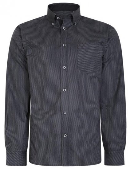 Kam Jeans 6226 LS Casual Shirt Charcoal - Hemden - Overhemden Grote Maten Heren