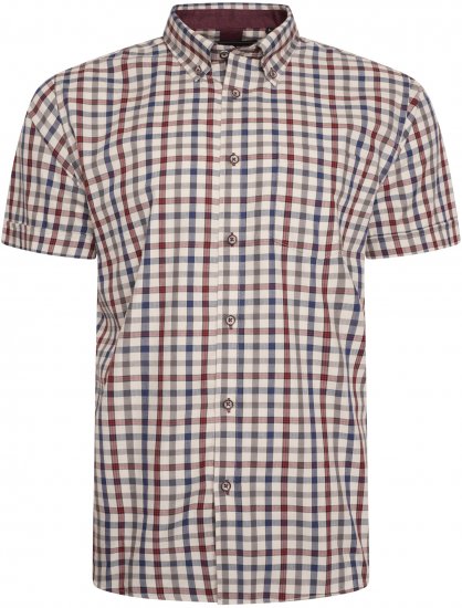Kam Jeans 6282 Casual SS Check Shirt Multi-Colored - Hemden - Overhemden Grote Maten Heren