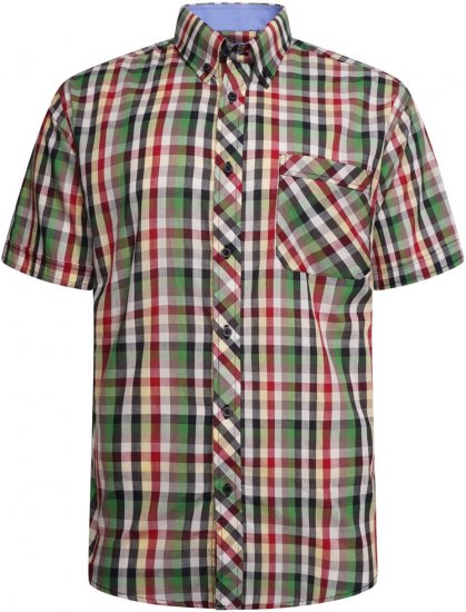 Kam Jeans 6310 Casual Check Short Sleeve Shirt Multi-Colored - Hemden - Overhemden Grote Maten Heren