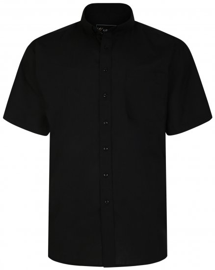 Kam Jeans 660 Classic Short Sleeve Office Shirt Black - Hemden - Overhemden Grote Maten Heren