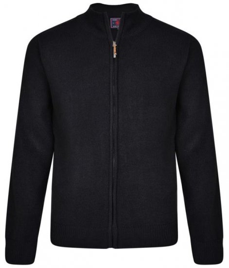 Kam Jeans 68 Casual Zip Thru Knitted Jumper Navy - Sweaters & hoodies - Sweaters & Hoodies Grote Maten Heren