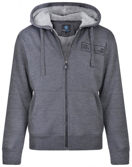 Kam Jeans 7006 Sherpa Lined Hoodie Charcoal - Sweaters & hoodies - Sweaters & Hoodies Grote Maten Heren
