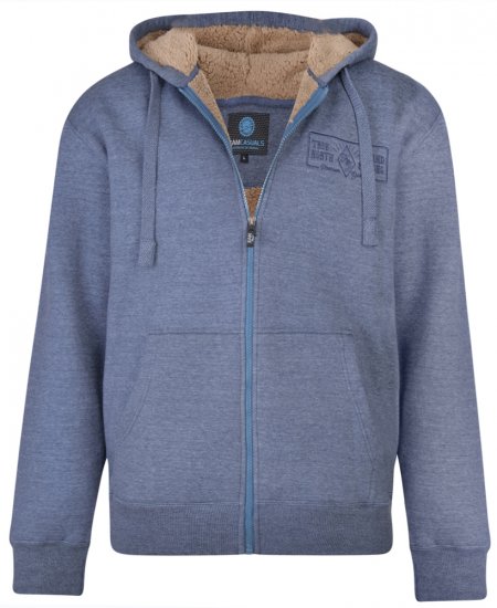 Kam Jeans 7006 Sherpa Lined Hoodie Denim - Sweaters & hoodies - Sweaters & Hoodies Grote Maten Heren
