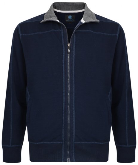 Kam Jeans 7011 Full Zip Sweat Navy - Sweaters & hoodies - Sweaters & Hoodies Grote Maten Heren