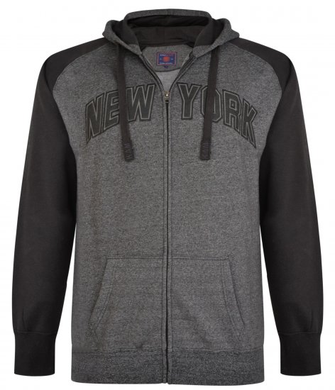 Kam Jeans Zip Thru Hoody Black - Sweaters & hoodies - Sweaters & Hoodies Grote Maten Heren