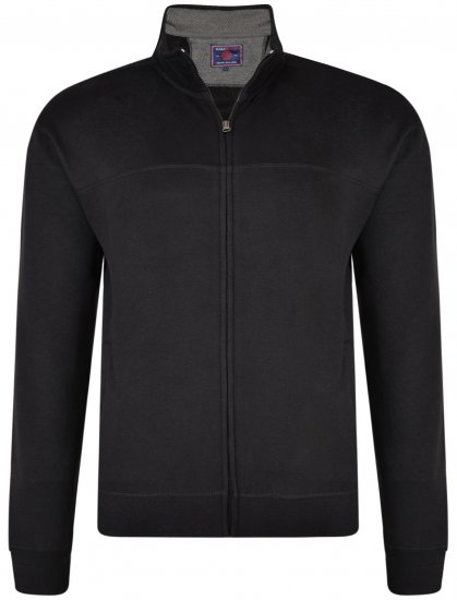 Kam Jeans 7018 Full zip Sweatshirt Black - Sweaters & hoodies - Sweaters & Hoodies Grote Maten Heren