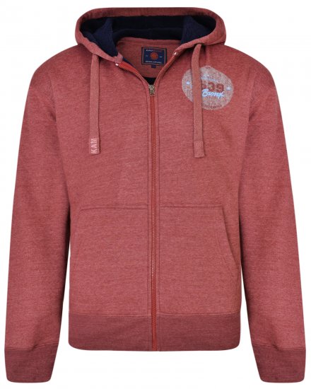 Kam Jeans 7025 Sherpa lined Hoodie Cordovan - Sweaters & hoodies - Sweaters & Hoodies Grote Maten Heren