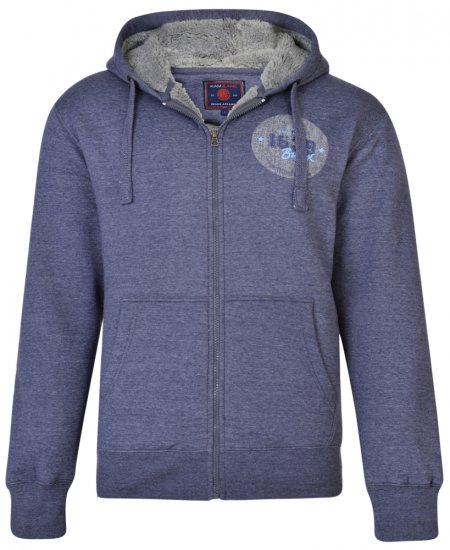Kam Jeans 7025 Sherpa lined Hoodie Insignia blue - Sweaters & hoodies - Sweaters & Hoodies Grote Maten Heren
