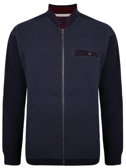 Kam Jeans 7035 Dobby Track Top Navy - Sweaters & hoodies - Sweaters & Hoodies Grote Maten Heren