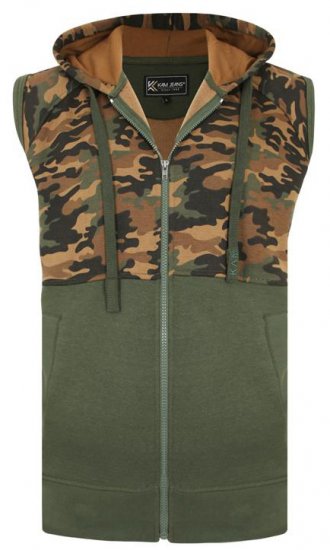 Kam Jeans 7039 Camo Panelled Vest - Sweaters & hoodies - Sweaters & Hoodies Grote Maten Heren