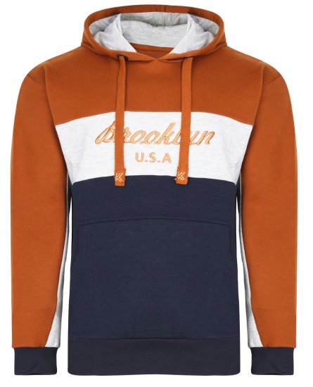 Kam Jeans 7046 Over Head Brooklyn Hoodie Orange - Sweaters & hoodies - Sweaters & Hoodies Grote Maten Heren