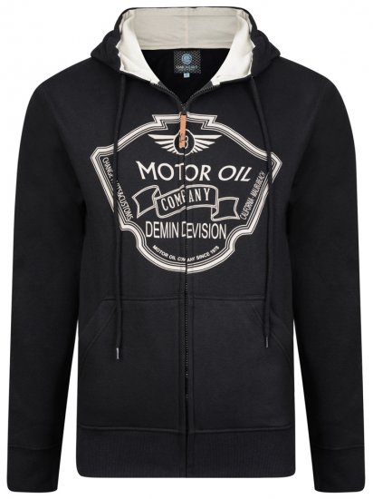 Kam Jeans 705 Motor Oil Hoodie Black - Sweaters & hoodies - Sweaters & Hoodies Grote Maten Heren