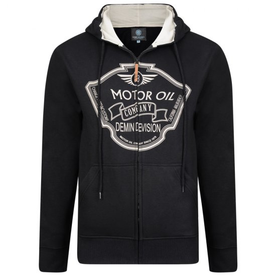 Kam Jeans 705 Motor Oil Hoodie Black - Sweaters & hoodies - Sweaters & Hoodies Grote Maten Heren