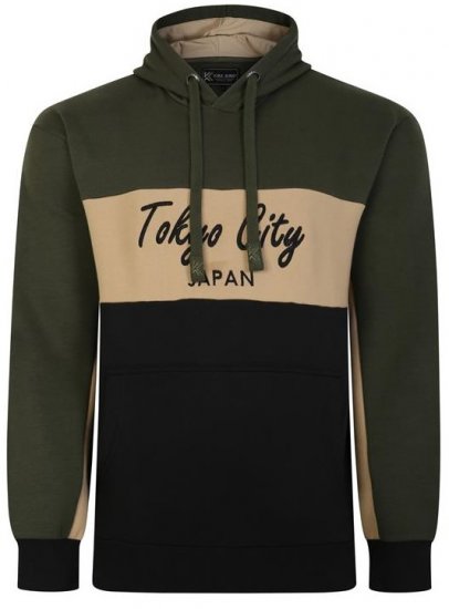 Kam Jeans 7058 Tokyo City Cut & Saw Hoodie Khaki - Sweaters & hoodies - Sweaters & Hoodies Grote Maten Heren