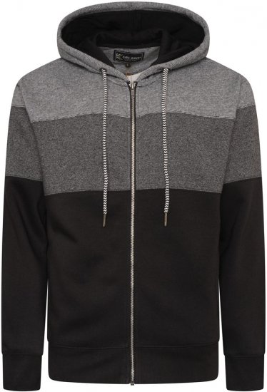 Kam Jeans 7071 Marl Stripe Hoody Black - Sweaters & hoodies - Sweaters & Hoodies Grote Maten Heren