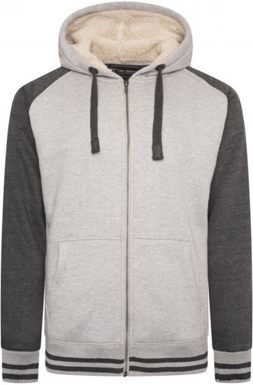 Kam Jeans 7075 Raglan Zip Thru Sherpa Hoodie Grey - Sweaters & hoodies - Sweaters & Hoodies Grote Maten Heren