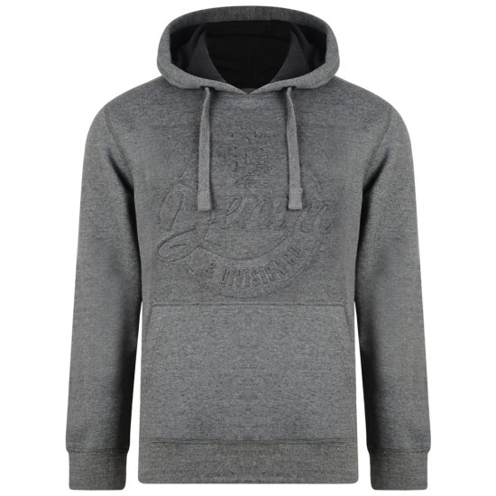 Kam Jeans 708 Embossed Hoodie Charcoal - Sweaters & hoodies - Sweaters & Hoodies Grote Maten Heren