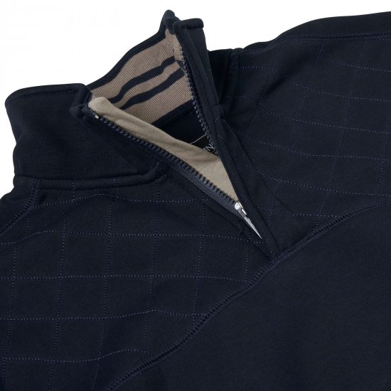 Kam Jeans 7092 Sweater met halve rits Navyblauw - Sweaters & hoodies - Sweaters & Hoodies Grote Maten Heren