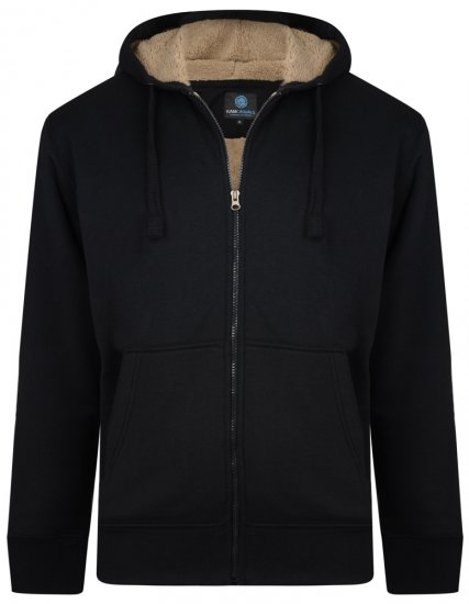 Kam Jeans 709 Sherpa Lined Hoodie Black - Sweaters & hoodies - Sweaters & Hoodies Grote Maten Heren