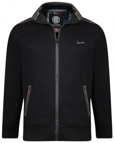 Kam Jeans 714 Shoulder Panel Sweater Black - Sweaters & hoodies - Sweaters & Hoodies Grote Maten Heren