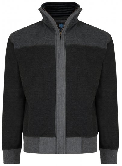 Kam Jeans 715 Full Zip Sweater Charcoal - Sweaters & hoodies - Sweaters & Hoodies Grote Maten Heren