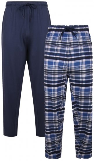 Kam Jeans 872 Lounge pants Navy, Checked 2-pack - Ondergoed & Zwem - Grote Maten Ondergoed Heren