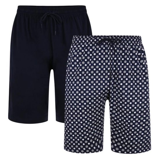 Kam Jeans 876 Lounge Shorts Twin Pack Navy - Ondergoed & zwem - Grote Maten Ondergoed Heren