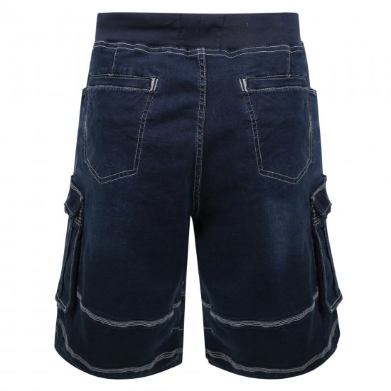 Kam Jeans Dito Denim Shorts Mid Used Blue - Shorts - Grote Maten Korte Broeken Heren