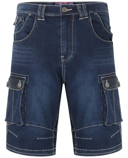 Kam Jeans Ivan Cargo Shorts Dark Used - Shorts - Grote Maten Korte Broeken Heren
