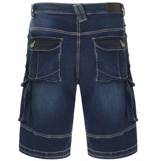 Kam Jeans Ivan Cargo Shorts Dark Used - Shorts - Grote Maten Korte Broeken Heren