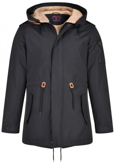 Kam Jeans KV112 Parka Black - Jassen - Grote Maten Herenjassen