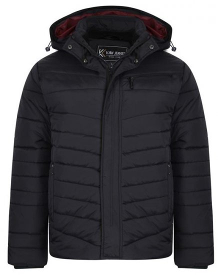 Kam Jeans KV118 Lightweight Quilted Jacket Black - Jassen - Grote Maten Herenjassen