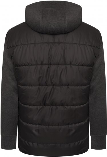 Kam Jeans KV135 Quilted Zip Thru Hoody with Padded Body & Jersey Sleeves Black TALL SIZES - HERENKLEDING MT-6XLT - Tall Kleding Heren