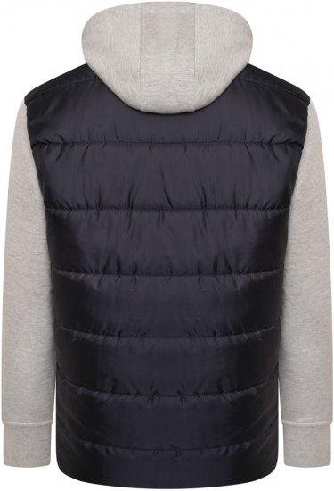 Kam Jeans KV135 Quilted Zip Thru Hoody with Padded Body & Jersey Sleeves Navy TALL SIZES - HERENKLEDING MT-6XLT - Tall Kleding Heren