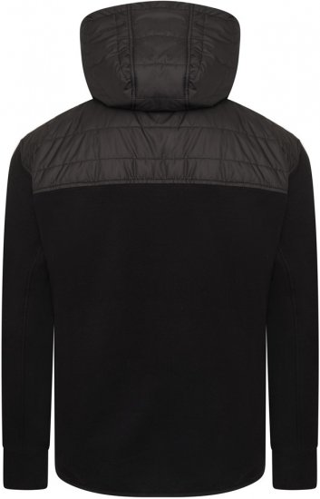 Kam Jeans KV136 Padded Body And Jersey Sleeves Hybrid Zip Thru Quilted Hoody Black TALL SIZES - HERENKLEDING MT-6XLT - Tall Kleding Heren