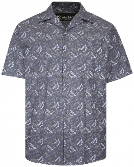 Kam Jeans P011 Premium Short sleeve Shirt Charcoal - Hemden - Overhemden Grote Maten Heren