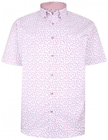 Kam Jeans P012 Premium Short sleeve Shirt Pink - Hemden - Overhemden Grote Maten Heren