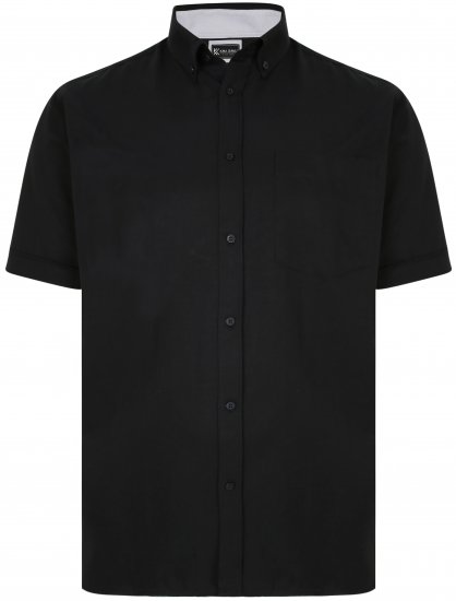 Kam Jeans P020 Premium Short sleeve Oxford Shirt Black - Hemden - Overhemden Grote Maten Heren