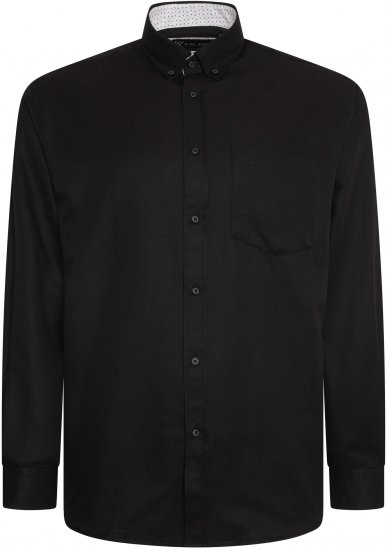 Kam Jeans P020 Premium Long sleeve Oxford Shirt Black - Hemden - Overhemden Grote Maten Heren