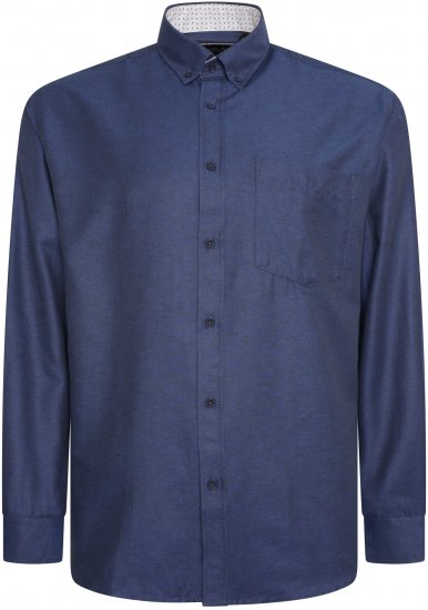 Kam Jeans P020 Premium Long sleeve Oxford Shirt Navy - Hemden - Overhemden Grote Maten Heren