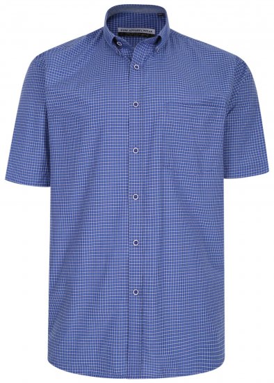 Kam Jeans 641 Premium Short Sleeve Shirt Navy - Hemden - Overhemden Grote Maten Heren