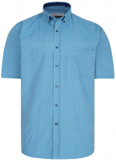 Kam Jeans P641 Premium Short Sleeve Shirt Turquoise - Hemden - Overhemden Grote Maten Heren