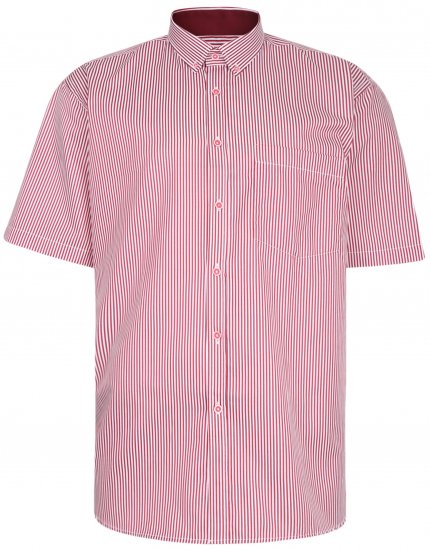 Kam Jeans 643 Premium Short Sleeve Shirt Burgundy - Hemden - Overhemden Grote Maten Heren