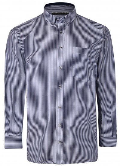 Kam Jeans P643 Premium Stripe Shirt Navy - Hemden - Overhemden Grote Maten Heren
