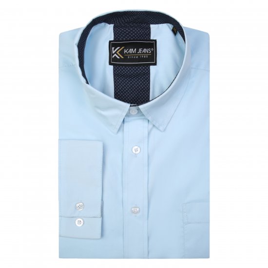 Kam Jeans P684 Premium Stretch Shirt Blue - Hemden - Overhemden Grote Maten Heren