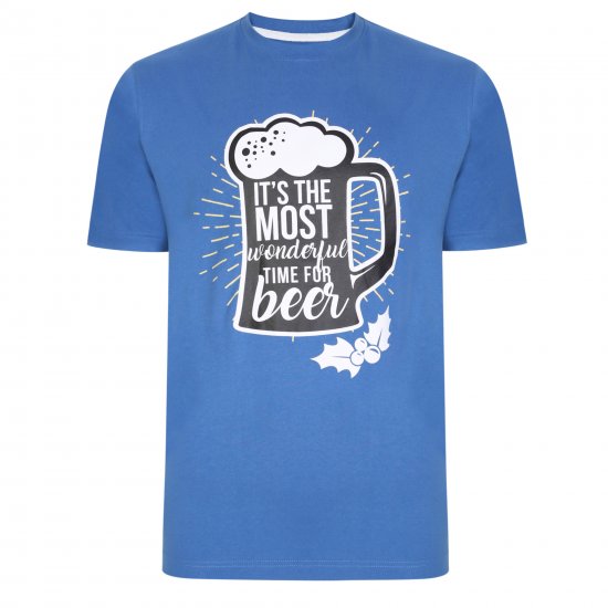 Kam Jeans X018 T-Shirt Blue - T-shirts - Grote Maten T-shirts Heren